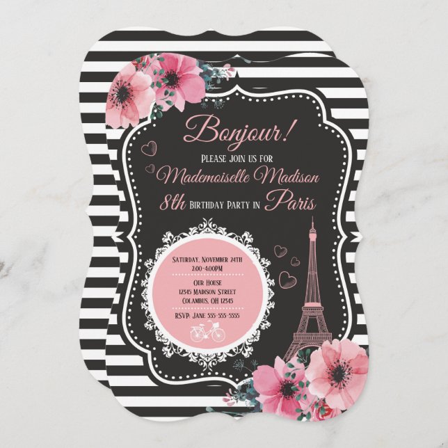 Invitación de la fiesta de cumpleaños de la torre (Anverso / Reverso)