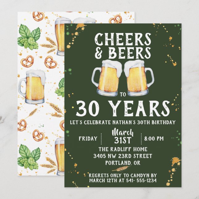 Invitación de la fiesta de cumpleaños de las (Anverso / Reverso)