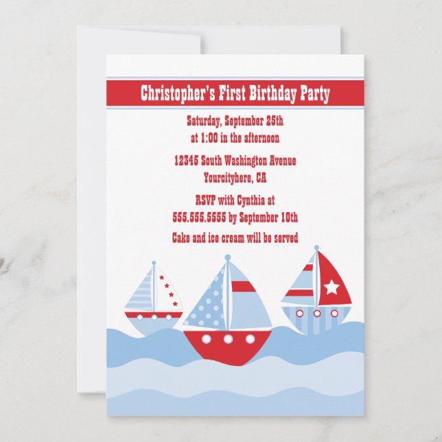 Invitación de la fiesta de cumpleaños de los (Anverso)