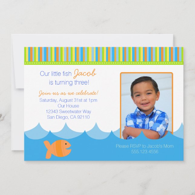 Invitación de la fiesta de cumpleaños de los (Anverso)