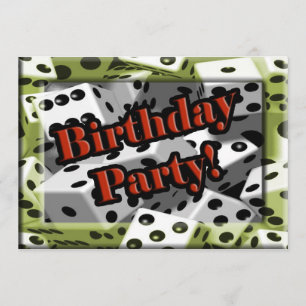 Invitación de la fiesta de cumpleaños de los dados