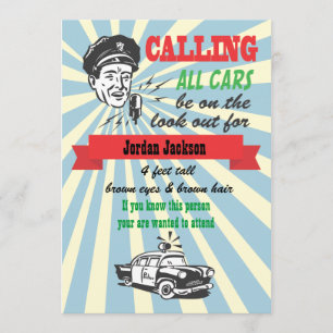 Invitación de la fiesta de cumpleaños de los polis