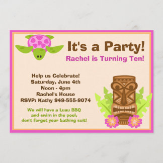 Invitación de la fiesta de cumpleaños de Luau