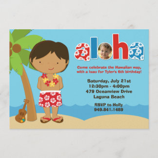 Invitación de la fiesta de cumpleaños de Luau de