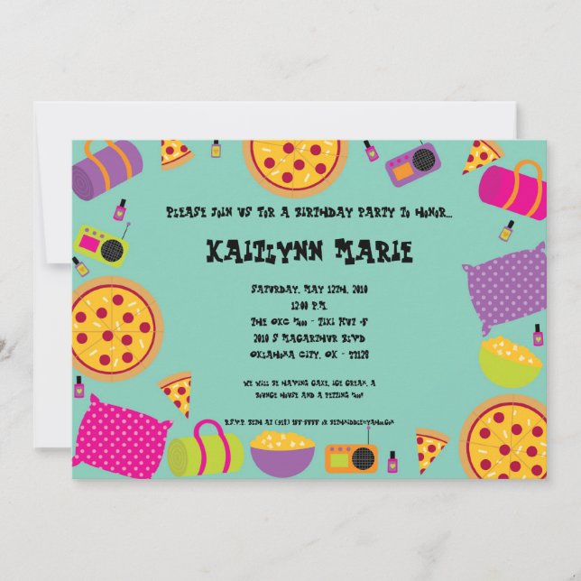 invitación de la fiesta de cumpleaños de Makeove (Anverso)