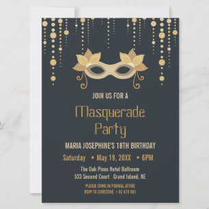 Invitación de la fiesta de cumpleaños de Mascarada