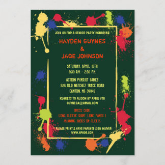 Invitación de la fiesta de cumpleaños de Paintball