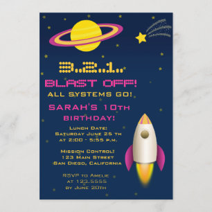 Invitación de la fiesta de cumpleaños de Rocket