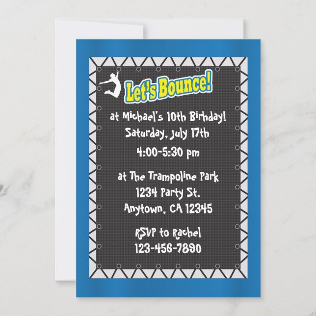 Invitación de la fiesta de cumpleaños del (Anverso)