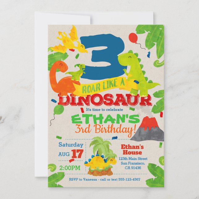 Invitación de la fiesta de cumpleaños del (Anverso)
