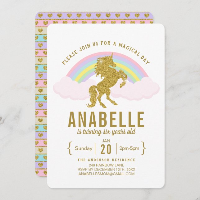 Invitación de la fiesta de cumpleaños del (Anverso / Reverso)