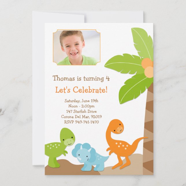 Invitación de la fiesta de cumpleaños del (Anverso)