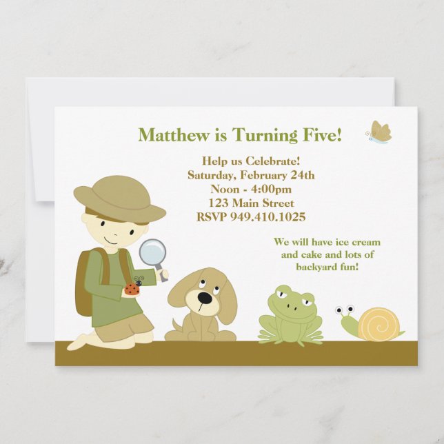 Invitación de la fiesta de cumpleaños del (Anverso)