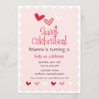 Invitación de la fiesta de cumpleaños del amor