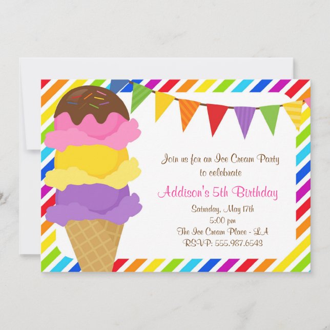 Invitación de la fiesta de cumpleaños del arco (Anverso)