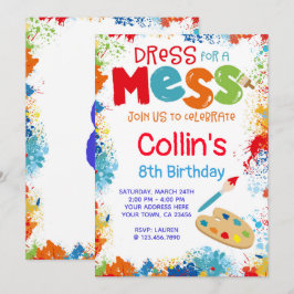 Invitación de la fiesta de cumpleaños del arte