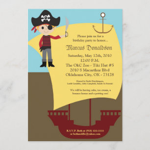 invitación de la fiesta de cumpleaños del barco