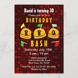 Invitación de la fiesta de cumpleaños del Bbq