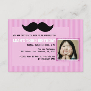 Invitación de la fiesta de cumpleaños del bigote