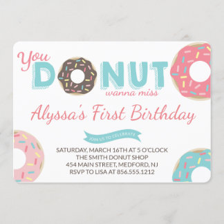Invitación de la fiesta de cumpleaños del buñuelo