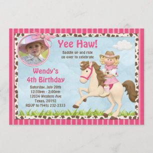 Invitación de la fiesta de cumpleaños del caballo