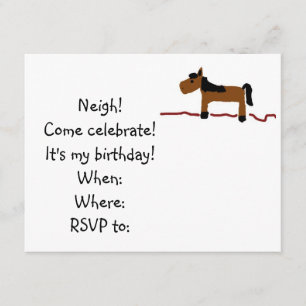 Invitación de la fiesta de cumpleaños del caballo