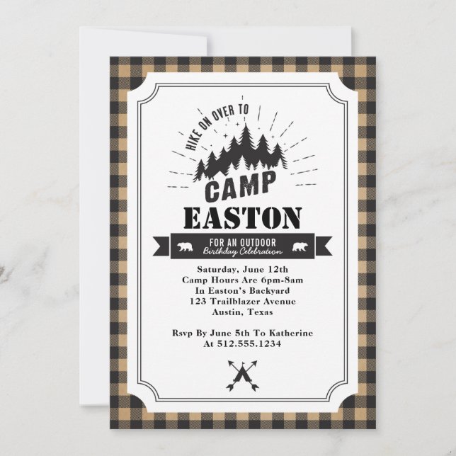 Invitación de la fiesta de cumpleaños del campo (Anverso)