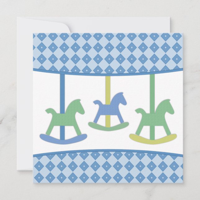 Invitación de la fiesta de cumpleaños del carrusel (Anverso)