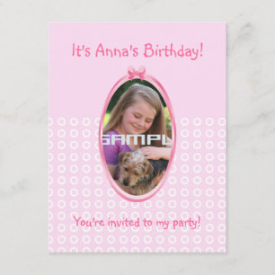 Invitación de la fiesta de cumpleaños del chica de