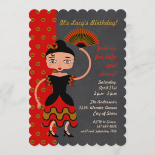 Invitación de la fiesta de cumpleaños del chica de