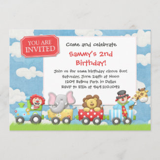 Invitación de la fiesta de cumpleaños del circo de