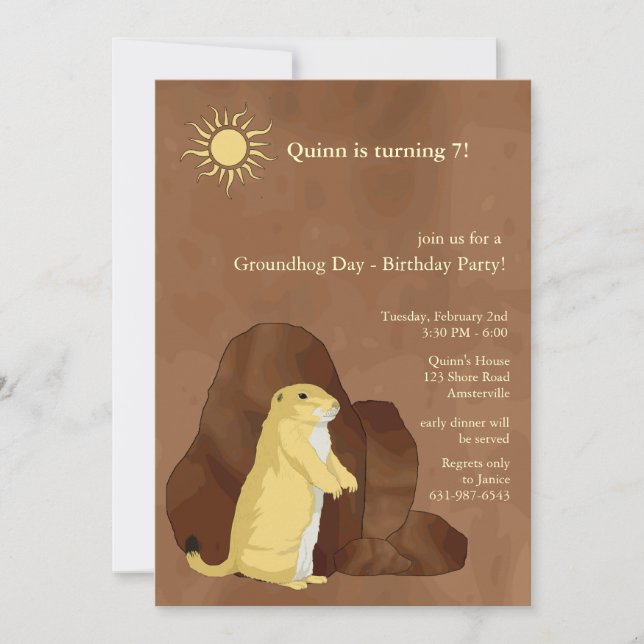 Invitación de la fiesta de cumpleaños del día de (Anverso)