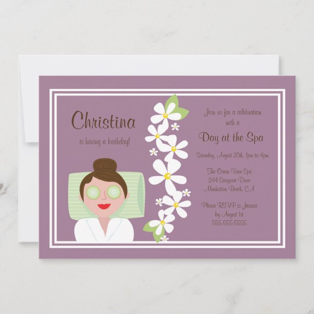 Invitación de la fiesta de cumpleaños del día del (Anverso)