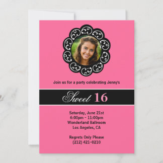Invitación de la fiesta de cumpleaños del dulce 16
