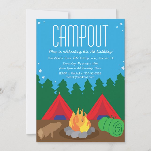 Invitación de la fiesta de cumpleaños del fuego (Anverso)
