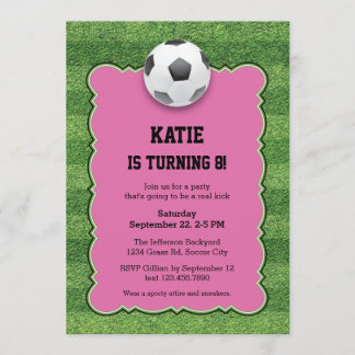 Invitación de la fiesta de cumpleaños del fútbol