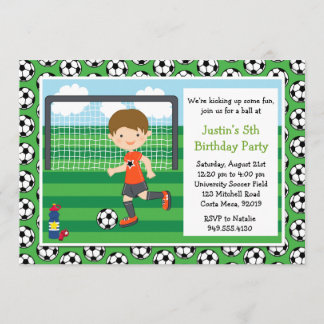 Invitación de la fiesta de cumpleaños del fútbol