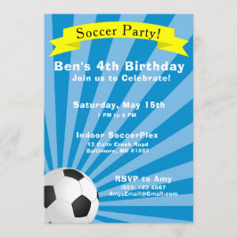 Invitación de la fiesta de cumpleaños del fútbol