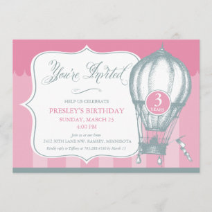 Invitación de la fiesta de cumpleaños del globo