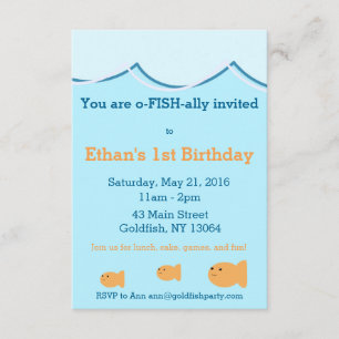 Invitación de la fiesta de cumpleaños del Goldfish