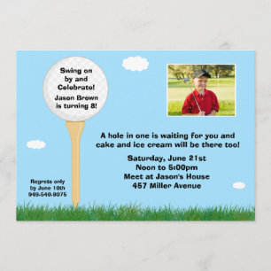 Invitación de la fiesta de cumpleaños del golf