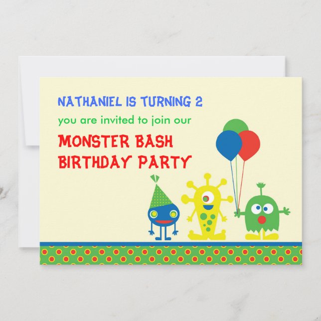 Invitación de la fiesta de cumpleaños del golpe (Anverso)