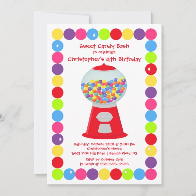Invitación de la fiesta de cumpleaños del golpe (Anverso)