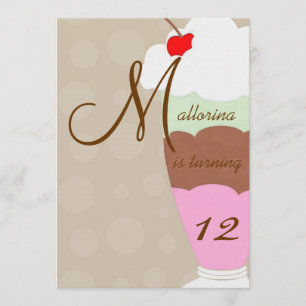 Invitación de la fiesta de cumpleaños del helado