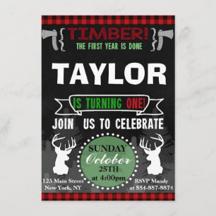 Invitación de la fiesta de cumpleaños del leñador