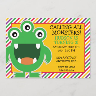 Invitación de la fiesta de cumpleaños del monstruo