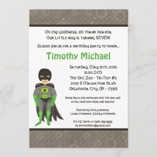 invitación de la fiesta de cumpleaños del muchacho