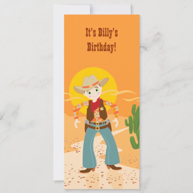 Invitación de la fiesta de cumpleaños del niño del (Anverso)