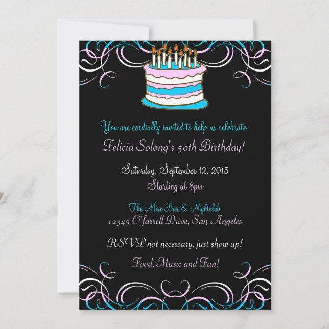 Invitación de la fiesta de cumpleaños del orgullo (Anverso)