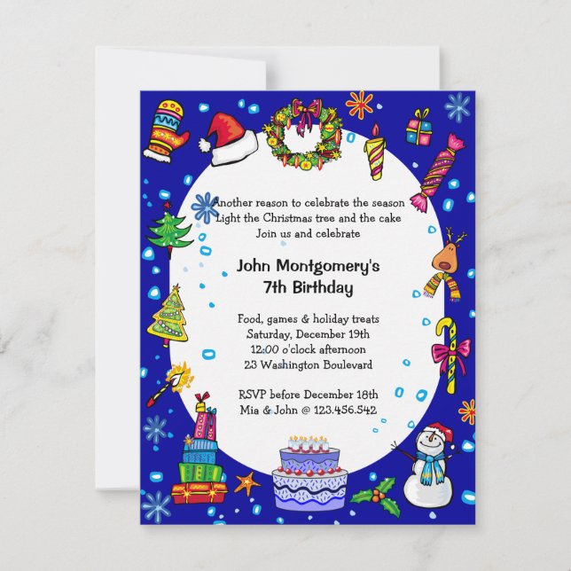 Invitación de la fiesta de cumpleaños del país de (Anverso)